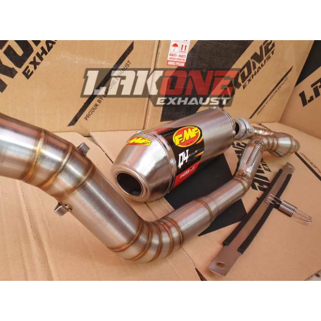 KNALPOT RACING FMF Q4 TRAIL BASIC MESIN TIGER MEGAPRO SCORPIO MODIF TRAIL RANGKA KLX STAINLESS STEEL