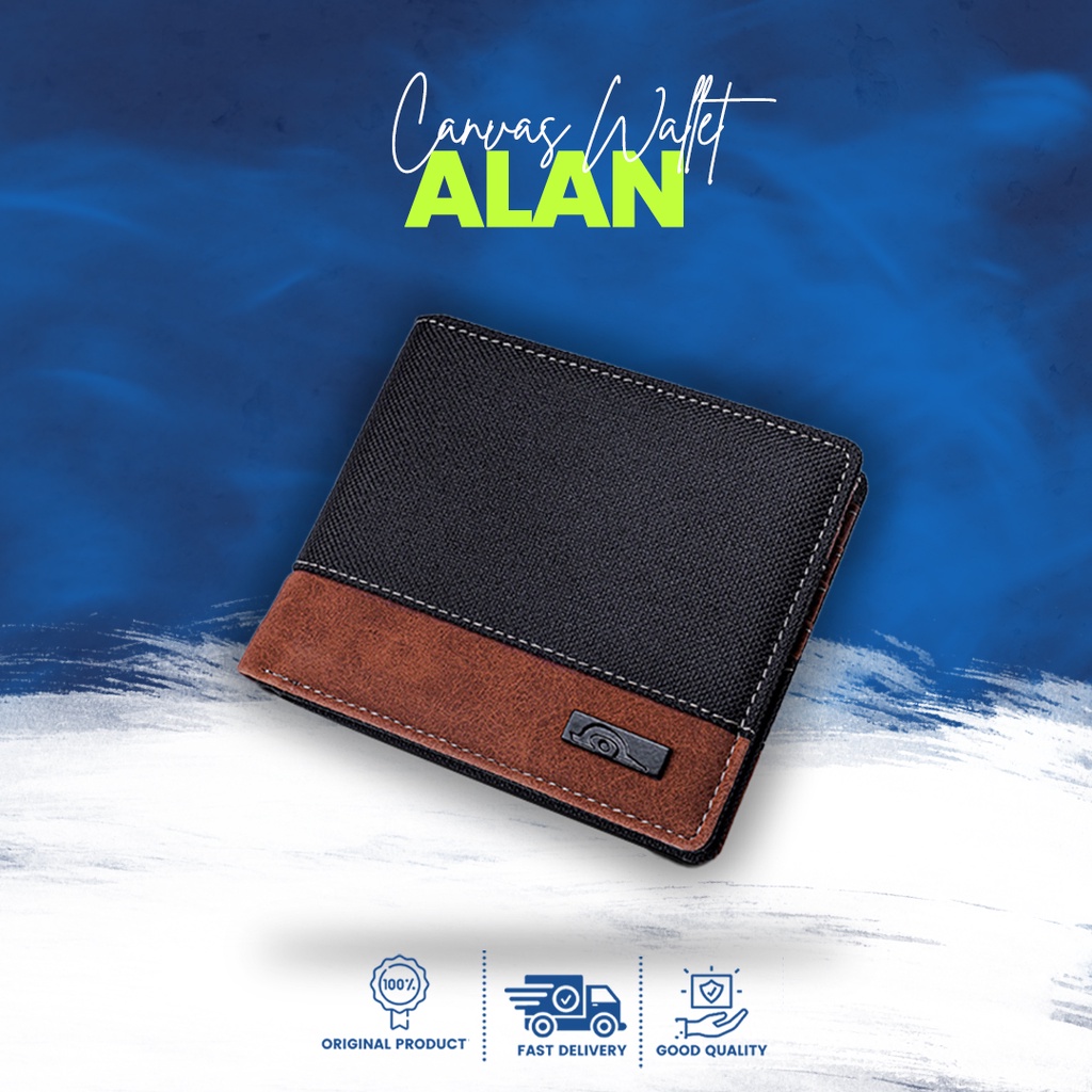 Dompet Wallet Kartu Mini Lipat Tipis Murah Distro Kulit Canvas Pendek Motif Organizer Import Korean 