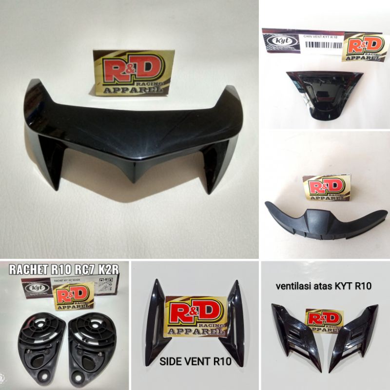 part helm kyt r10 original Chin vent ventilasi atas spoiler