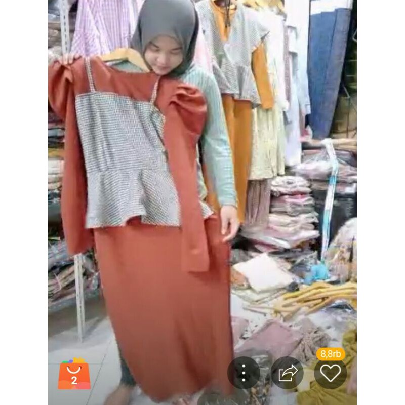 Gamis knit rompi bata