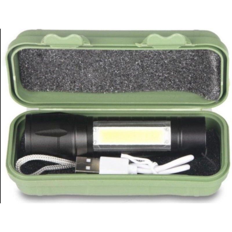 Senter Swat Mini Zoom Senter Police LED COB Lampu Senter - ISTANA PRODUK