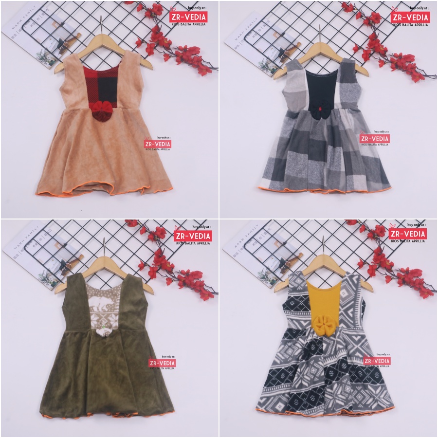 [BLUDRU FLANEL] Dress Clairine Baby uk 3-12 Bulan / Baju Pesta Yukensi Dres Anak Bayi Perempuan Adem