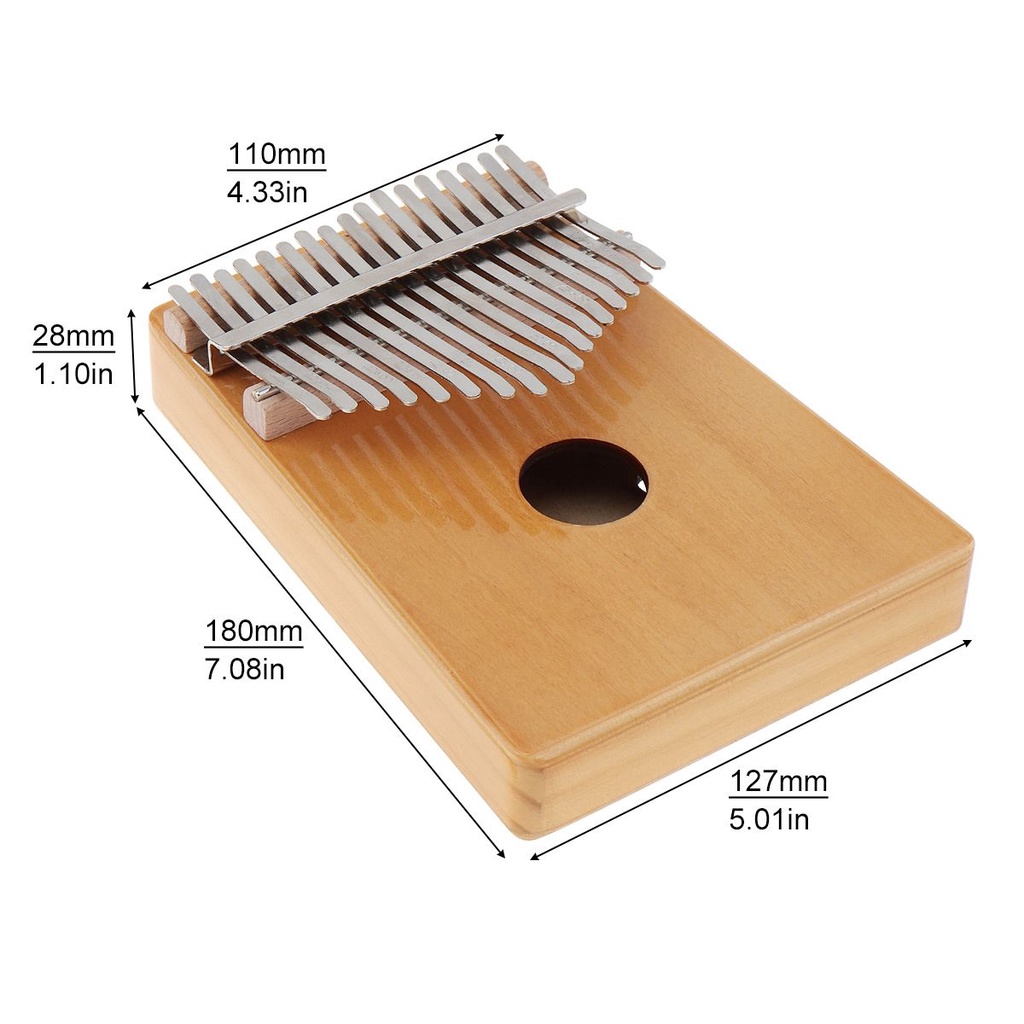 Piano Jari Kalimba 17 Kunci Bahan Kayu Mahoni Dengan Tuning Hammer