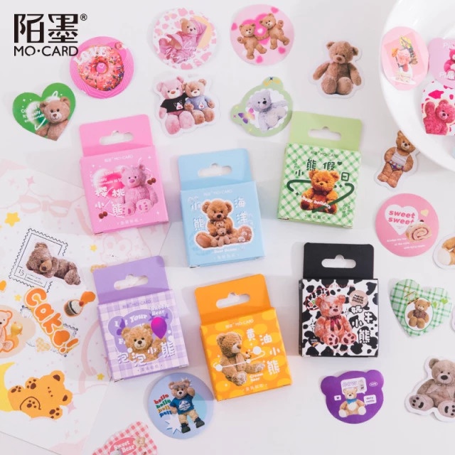 

45pcs Stiker Aesthetic Lucu Seri Boneka Teddy Bear Imut Dekorasi Scrapbook Diary Journal DIY