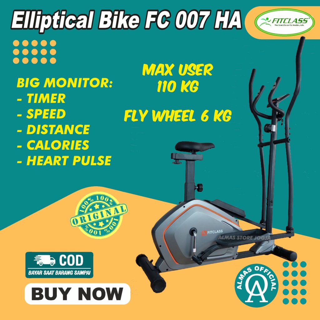 Alat Fitness Fitnes Sepeda Statis | Elliptical Magnetic Bike | Magnetic Bike | Olahraga Rumah Gym FC