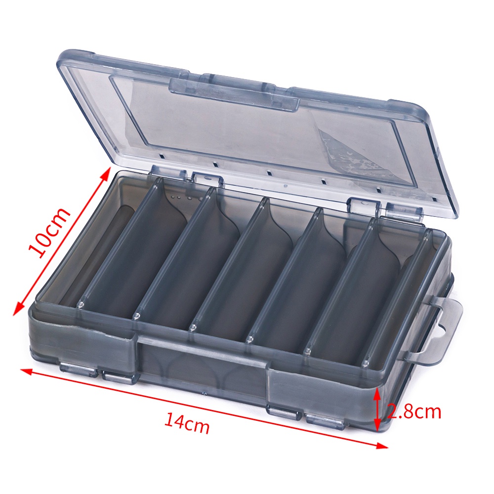 HENGJIA 14*10*2.8CM Fishing Bait Storage Box Double-Layer Fishing Bait Box Portable Multi-grid Fishing Tackle Storage Box