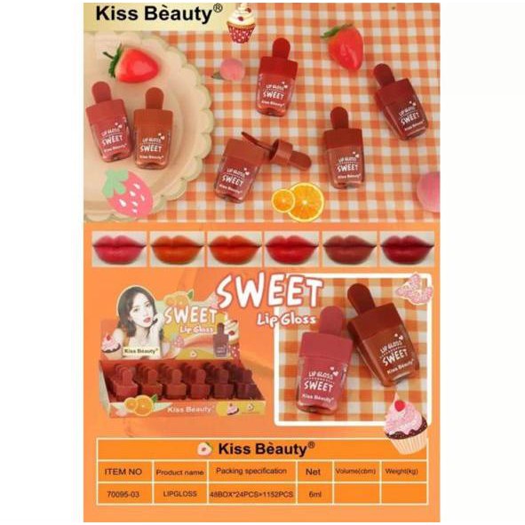 (CYBER) COD jaminan murah lipcream kissbeauty sweet color Lipgloss ES CREAM