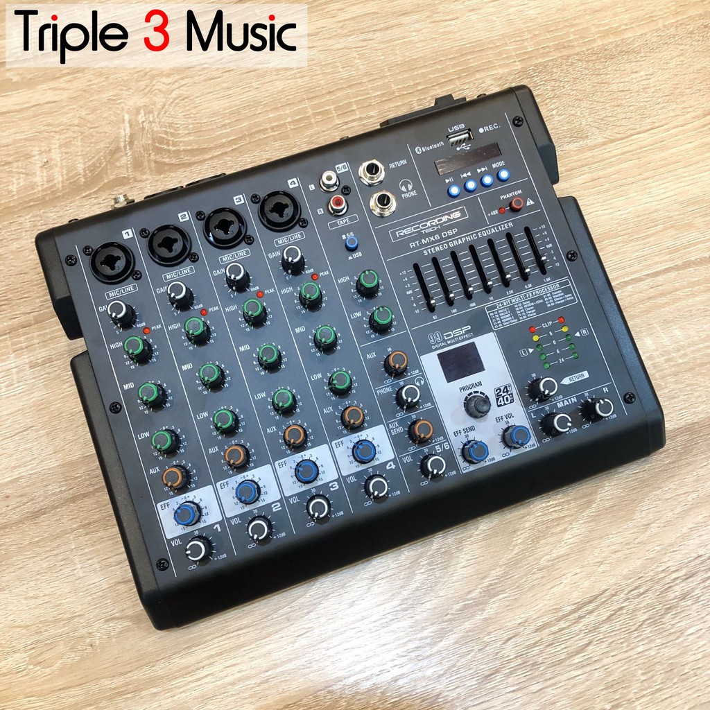 Recording Tech RTMX6 DSP RT-MX6 USB MIXER PODCAST 4 Channel