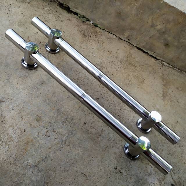Handle pintu rumah bulat panjang 60 cm lis bambu tebu spb dof tarikan pintu gagang pintu kunci