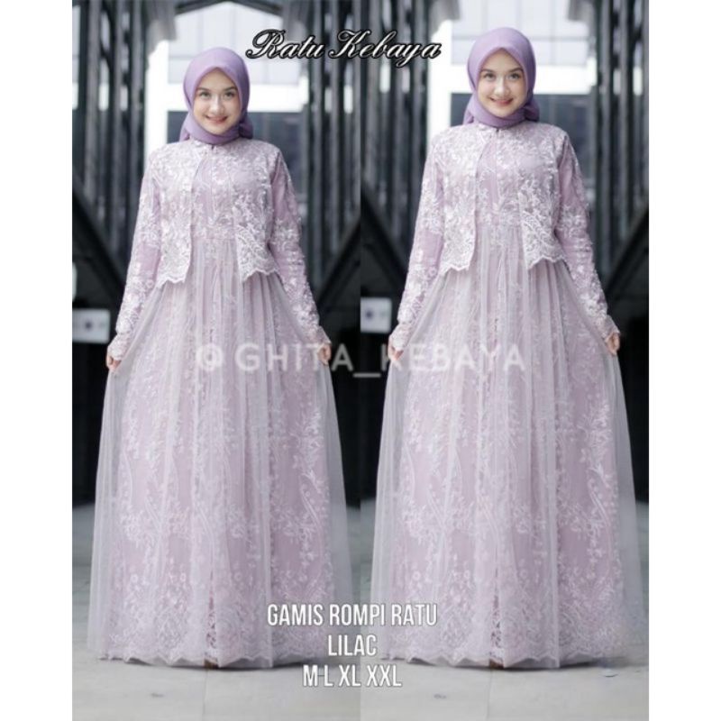 GAMIS BROKAT TILLE ROMPI RATU ~ GAMIS MEWAH TILLE PESTA ~ GAMIS KEBAYA JUMBO ~ GAMIS TILLE MODERN