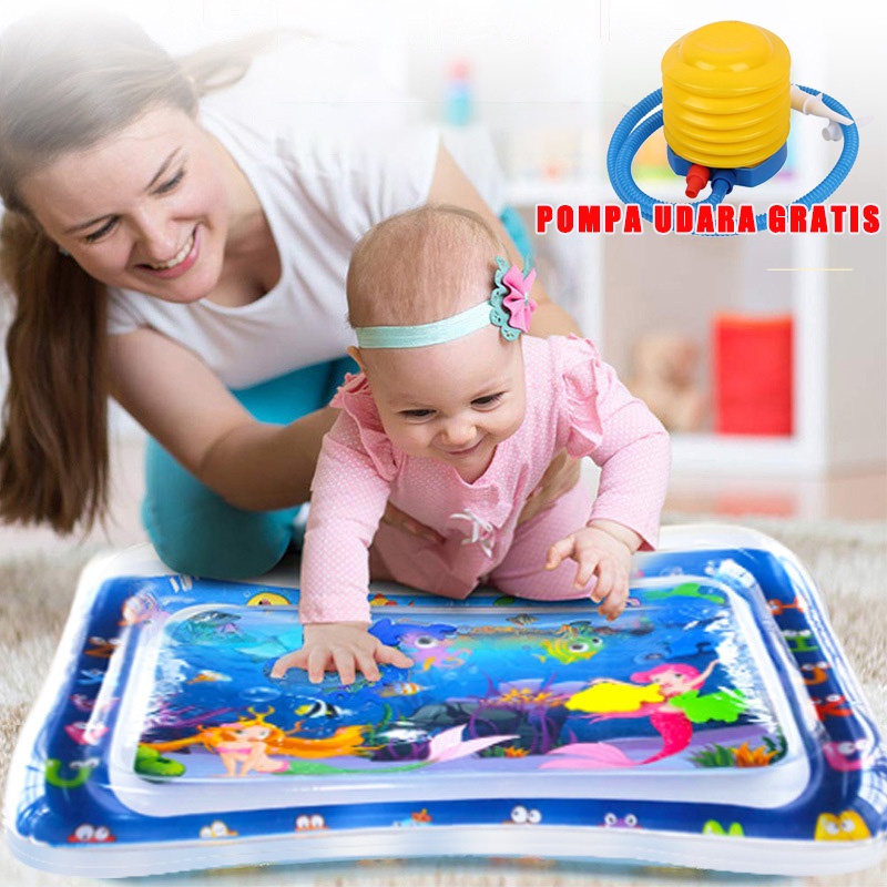 Playmat Mainan Edukasi Bayi 68*50cm Matras merangkak lipat yang dapat diisi air tiup / water playmate sensory toy Water Play Mat