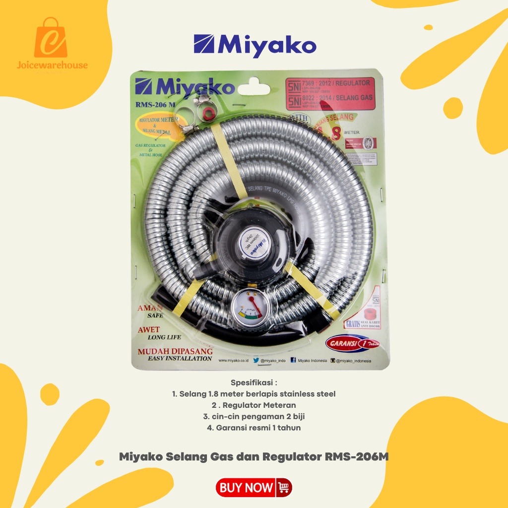 Miyako Selang Gas dan Regulator RMS-206M