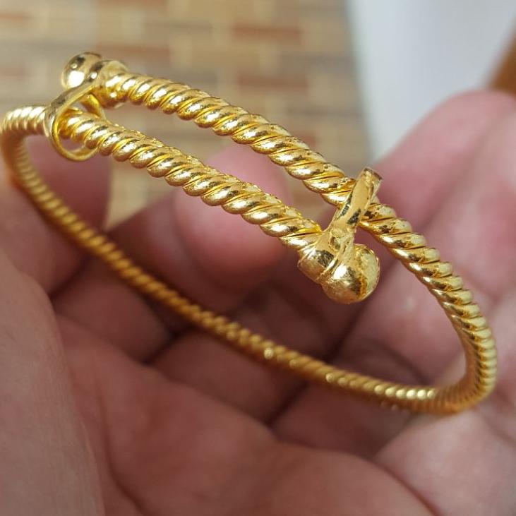 Lebih Puas Gelang Lilit Pintal Mini Lapis Emas 24k