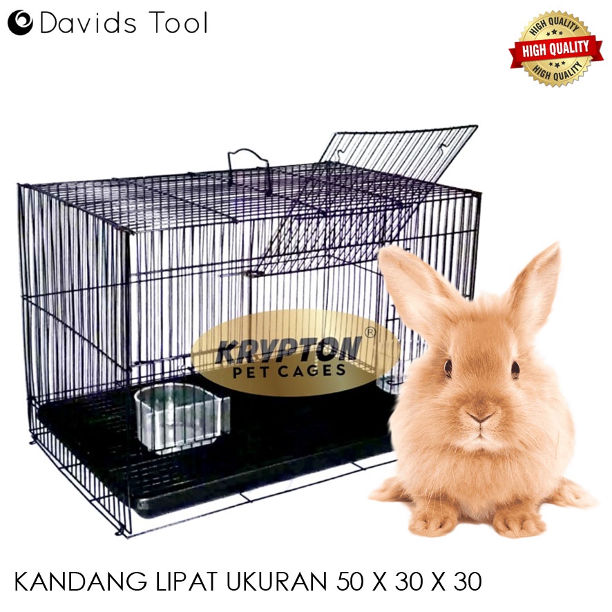 Kandang Besi Lipat Burung Kucing Sangkar Sugar Glider Hamster Kelinci 50x30x30