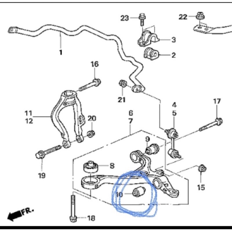 51810 SDA Bos Bush Bushing Sayap Lower Arm Depan Bawah Honda Accord Maestro Cielo S84 S86 VTIL CM5 CP2 1990-2012 Odyssey RA6 RA8 2000-2003 RB1 2004-2008 RB3 2009-2013 Elysion 2005-2010