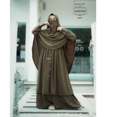 Telah Hadir.. Gamis Muslimah MARWAH SET (Gamis + Khimar+cadar) by Azda