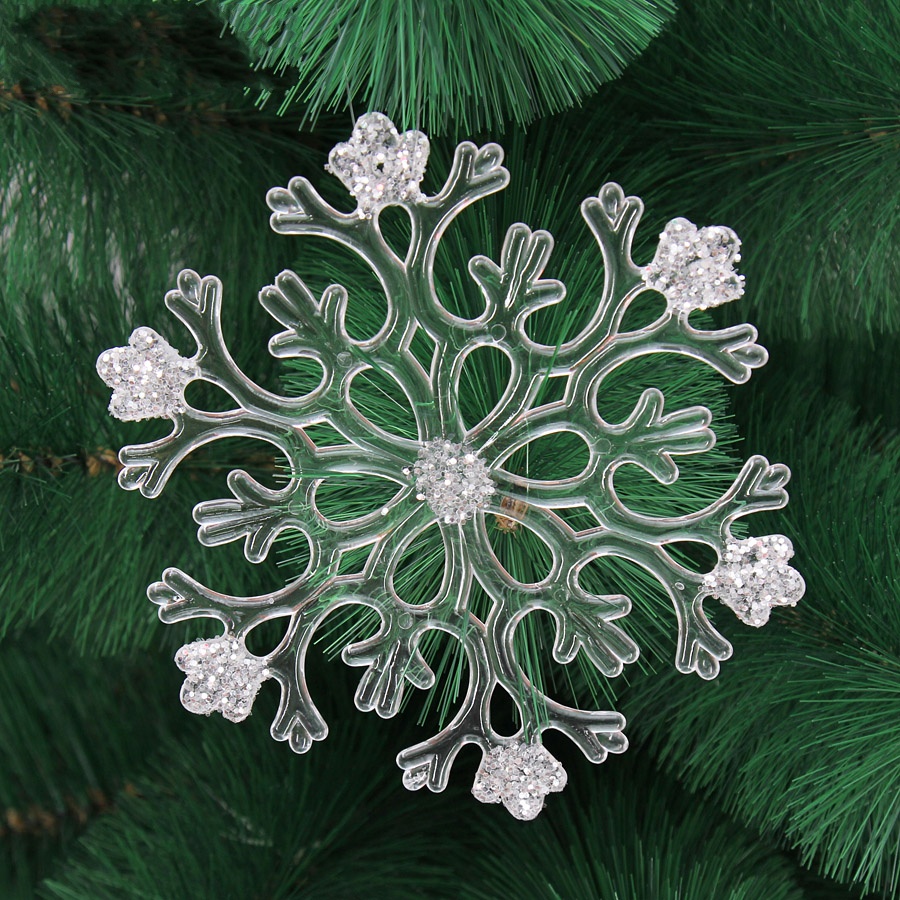 [Christmas Products]Christmas Clear Crystal Acrylic Ice Crystal Snowflake Christmas Tree decorations