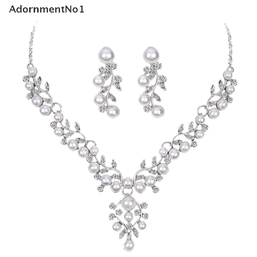 (AdornmentNo1) Set Anting Tusuk + Kalung Mutiara Imitasi Untuk Wanita