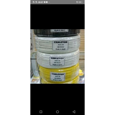 Kabel Awg20 1rol panjang 100meter serabut tembaga putih