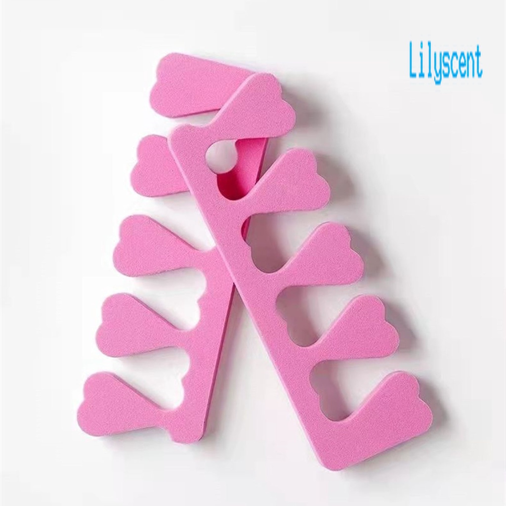 Lily 2Pcs / Set Spons Pemisah Jari Kaki Elastisitas Tinggi Untuk Manicure / Pedicure