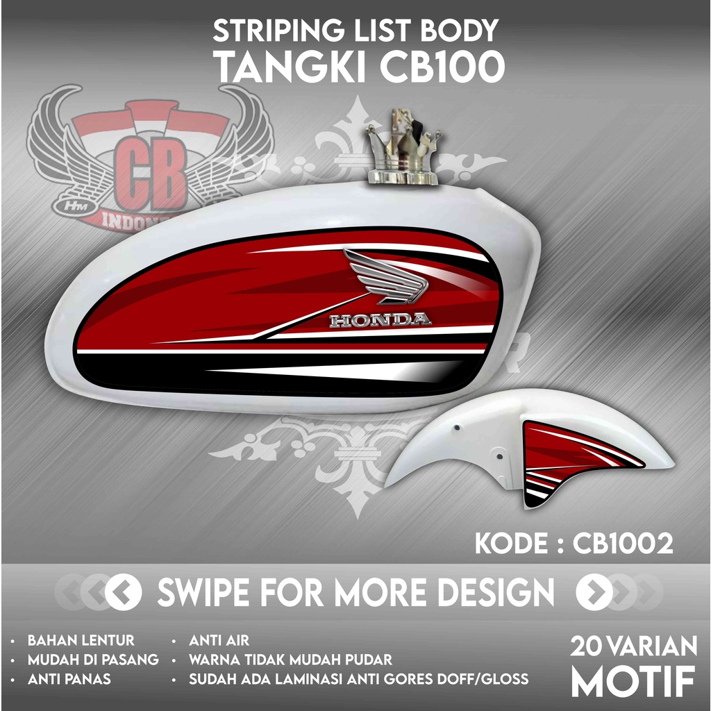STIKER TANGKI CB  STRIPING CB 125 CB 100 CB GLATIK STIKER VARIASI | CB1004