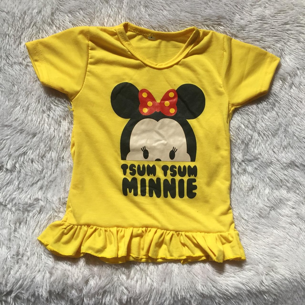 VISION ONLINE [GRATIS ONGKIR] PL267 KAOS TSUM TSUM MINNIE BAJU ANAK PEREMPUAN 1 TAHUN BAYI MURAH KOREA