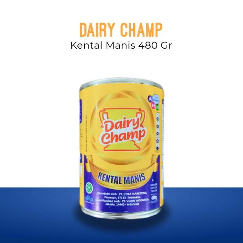 

Susu Dairy Champ Kaleng 480gr Krimer Kental Manis Free Packing buble warp/kardus