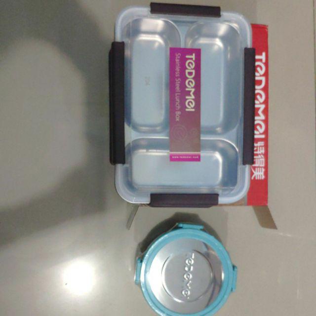 Tempat Bekal Lunchbox Tedemei 6544 Sekat 3 Tahan Panas | Kotak Makan Stainless