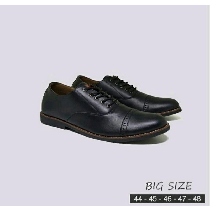 Original, Sepatu Moccasin Loafers Pria Big Size 43 44 45 46 47 / SlipOn Formal JUMBO Sepatu BR-1 Kulit Coklat, 47