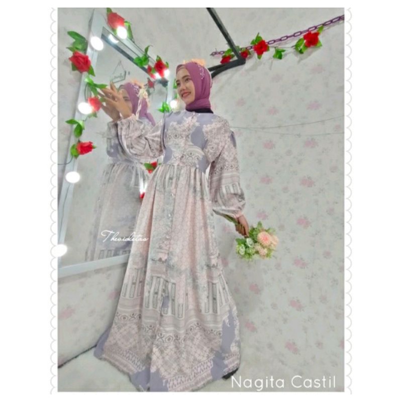 NAGITA DRESS Maxmara silky Luxury Original import by thevioletas ready warna  ROSEPLUM