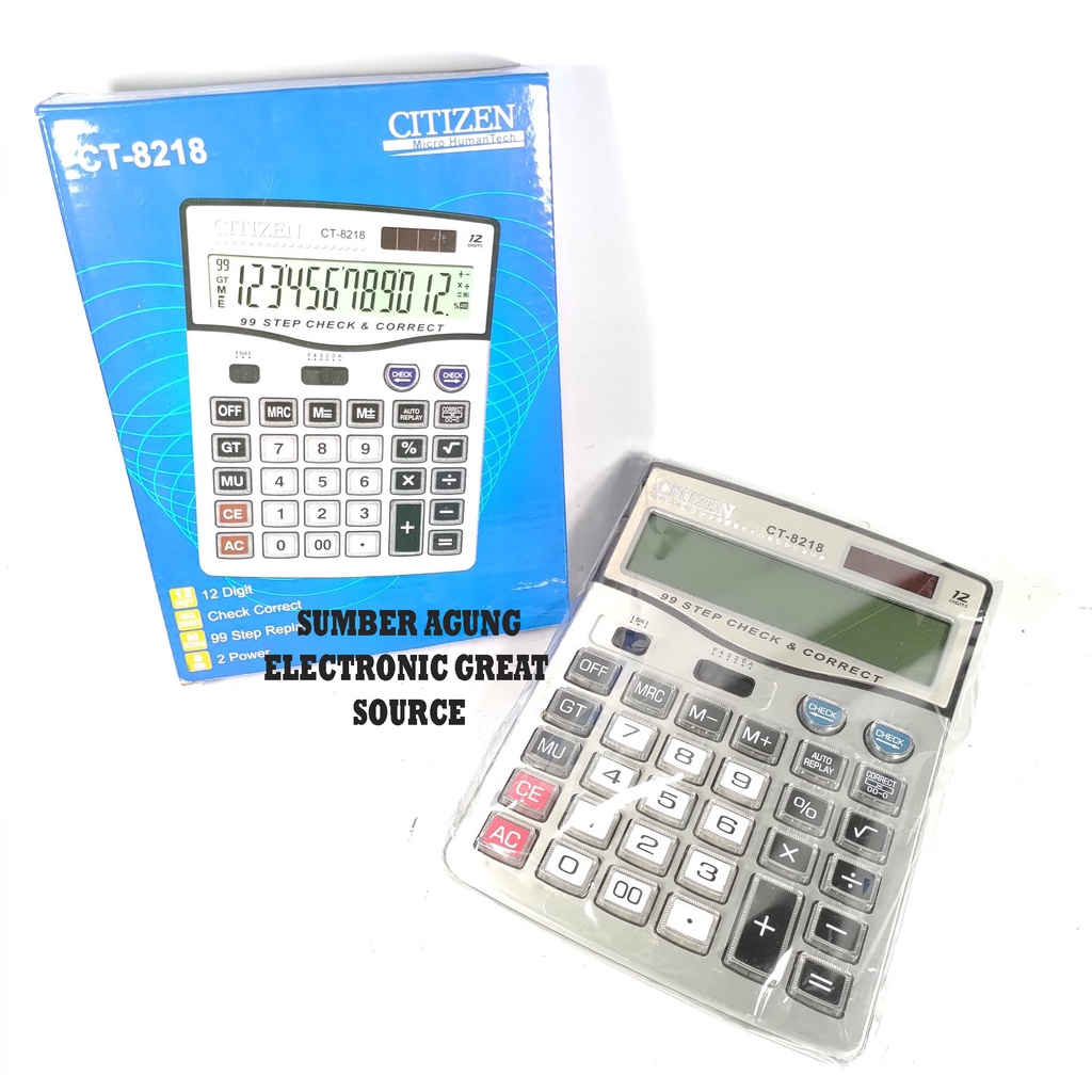

CT8218 Kalkulator Besar Jumbo Angka Jelas Citizen Silver Abu Abu