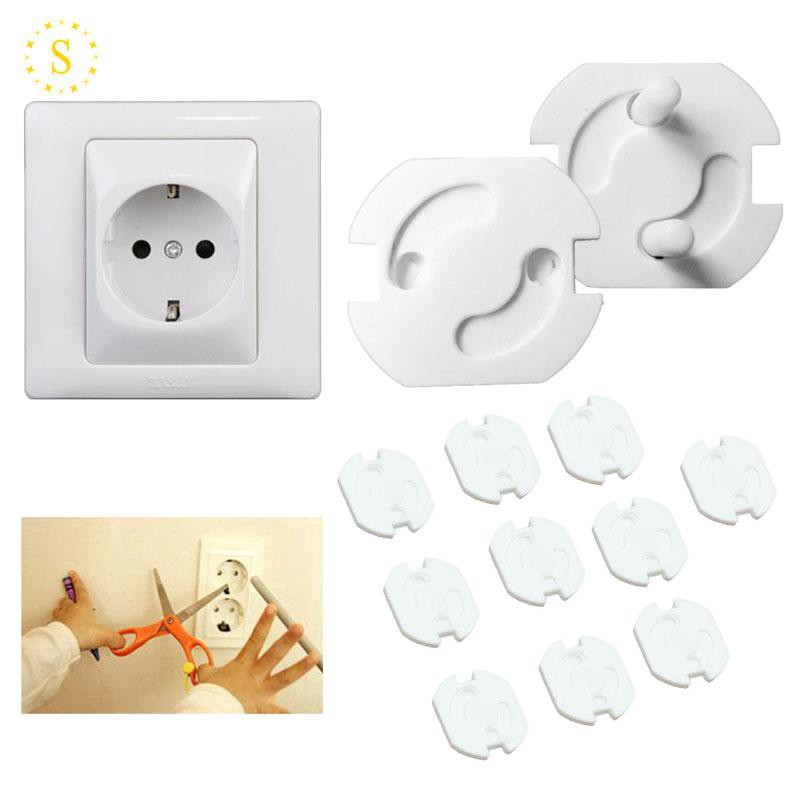 Ready                                  10Pcs Pengaman Stop Kontak Listrik Warna Putih untuk