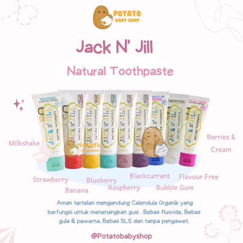Jack N Jill Natural Calendula Toothpaste 50g / Pasta Gigi Anak