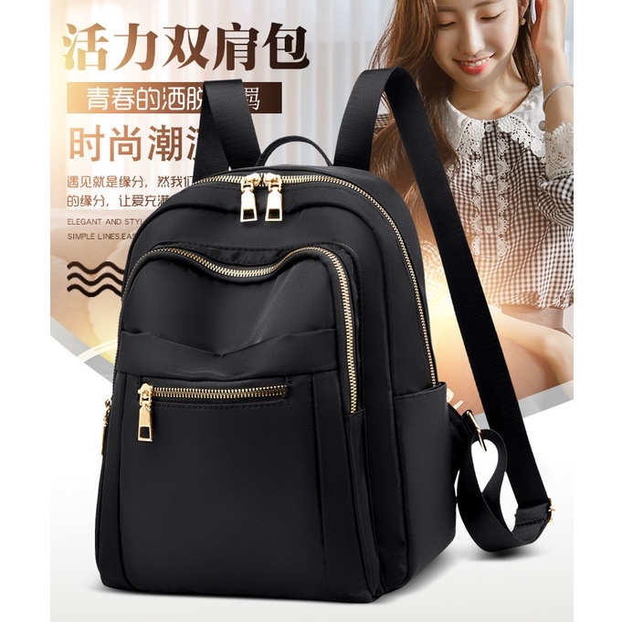 Tas Ransel Batam Wanita Import Korea BFK441 Backpack Fashion Tas Sekolah Kuliah Jalan Kerja Mall Ter