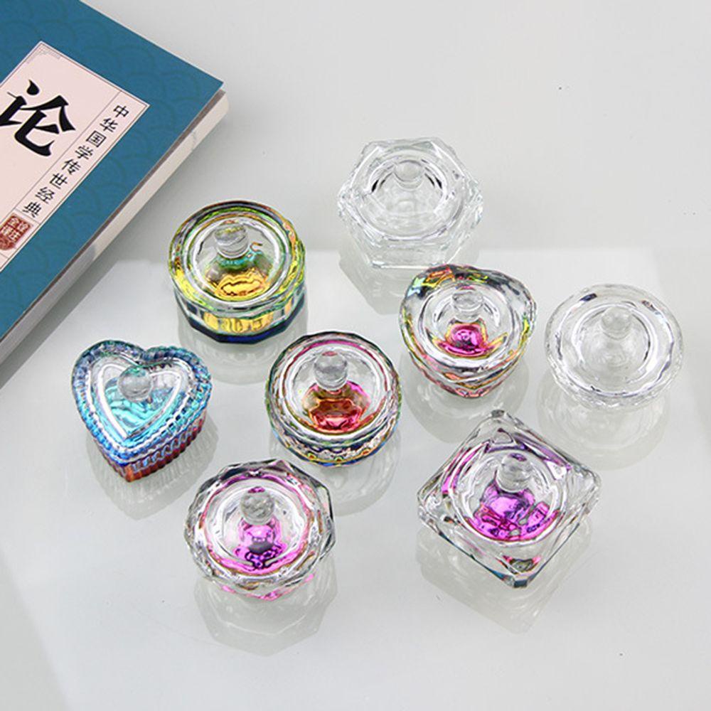 Needway  Nail Art Dappen Dish Beauty 1PC Brush Washing Cup Color Mixing Manicure Aksesoris Gelas Dengan Tutup Acrylic Powder Bowl