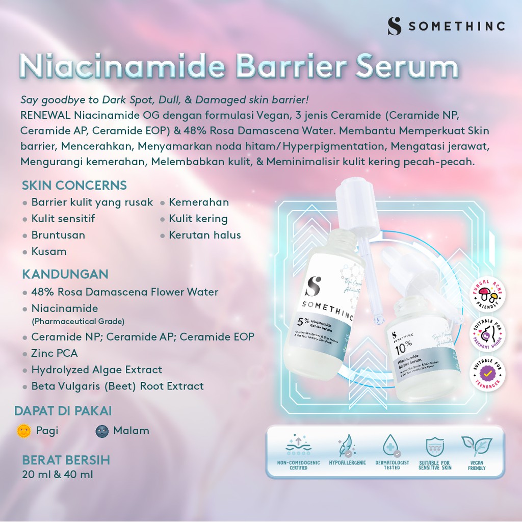 SOMETHING NIACINAMIDE SERUM | HYALURONIC B5 | BAKUCHIOL | AHA BHA | RETINOL | CERAMIC