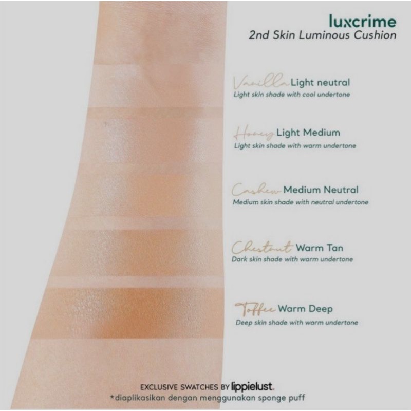 Luxcrime 2nd Second Skin Luminous Cushion | Foundation in Vanilla Honey Cashew