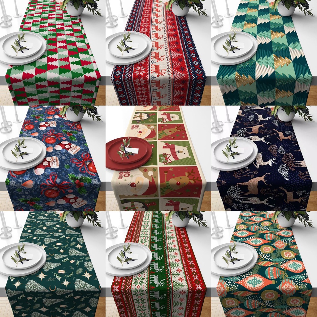 Jual Table Runner Taplak Meja Premium 140x40 Cm Edisi Natal Christmas Edition Holiday Season