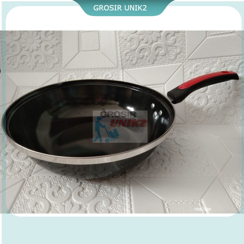 Wajan Enamel Gagang 34cm Anti Lengket