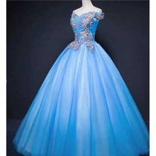 dress pengantin baby blue