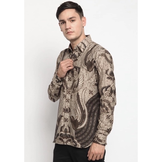 Kemeja Batik Pria PPBTK07 Modern Lengan Panjang Casual Modis Trendy Masa Kini M L XL ASLI PEKALONGAN