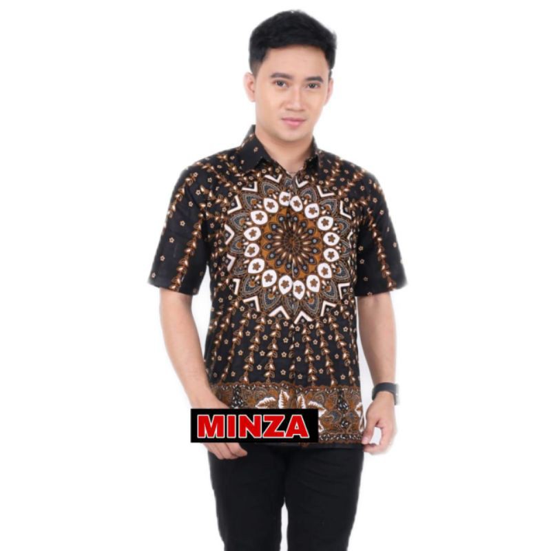 HRB026 Kenongo Hem Kemeja Batik Pria Katun Primis Premium Halus M L XL XXL