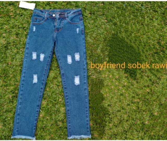 CELANA BOYFRIEND SOBEK/JEANS PANJANG RAWIS/JEANS BOYFRIEN RIPPED