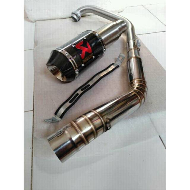 KNALPOT RACING AKRAPOVIC GP LORENZO CARBON FULL SYSTEM FOR VIXION R15 GSX SATRIAFU CBR150 CB150R