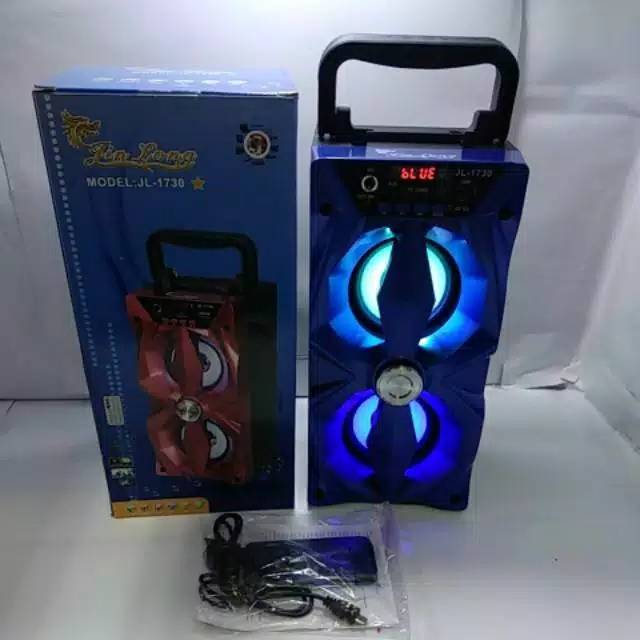 SPEAKER BLUETOOTH JI LONG JL1730 ADA COLOKAN MIC/SALON AKTIF PORTABLE SUPER BASS KARAOKE