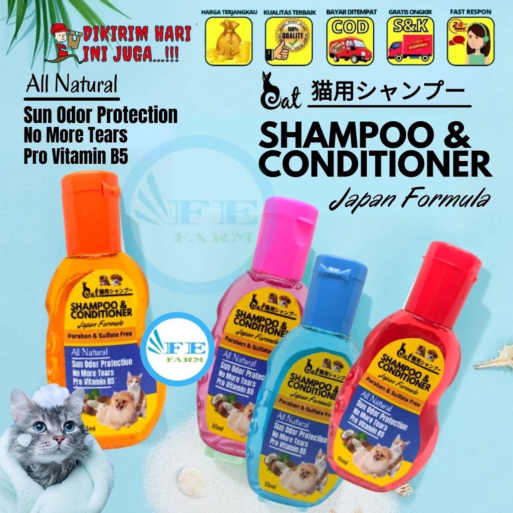 Shampoo &amp; Conditioner Kucing Anjing Gel Botol FEFARM