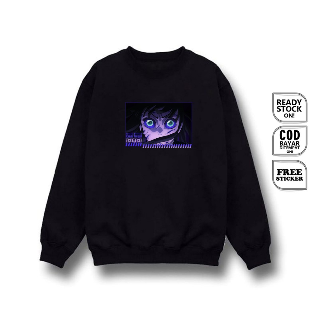 SWEATER CREWNECK KIMETSU NO YAIBA DEMON SLAYER KANAO TSUYURI NATAGUMO BAJU JEPANG ANIME MANGA SIGN