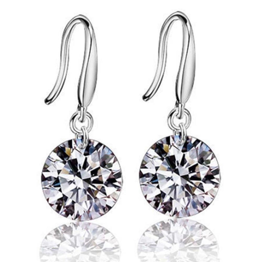 Timekey Anting Tusuk Sterling Silver 925 Hias Kristal Berlian Imitasi Untuk Wanita A4K4