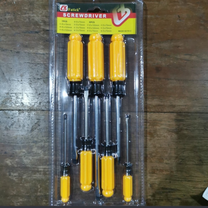 Obeng Set Fatick 7Pcs Kepala Magnet Screwdriver Set 7 Pcs 0551  Alat Pertukangan Murah Berkualitas