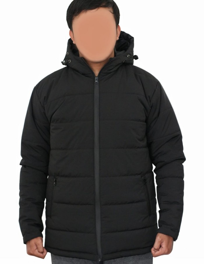 jaket puff winter Waterprood - Hitam, XXL